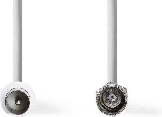 Nedis Satelliet- en Antennekabel - F-Male - IEC (Coax) Male - Vernikkeld - 30 dB - 75 Ohm - Dubbel Afgeschermd - 3.00 m - Rond - PVC - Wit - Envelop - afbeelding 6