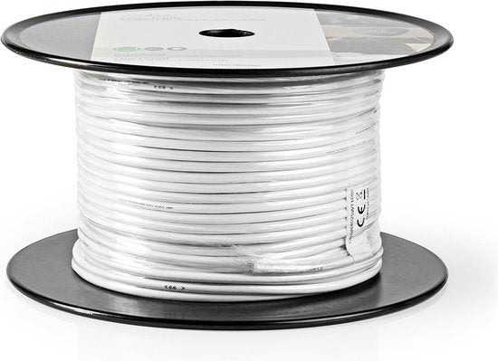Nedis Coaxkabel op Haspel - RG58C/U - 50 Ohm - Dubbel Afgeschermd - ECA - 100.0 m - Coax - PVC - Wit - Rol - afbeelding 4