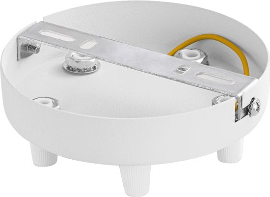 Home Sweet Home - Plafondkap Wit - 12/12/4.5cm - 5 lichts Planfondkap - Ronde plafondrozet - metaal - inclusief aansluit box en montage beugel - - afbeelding 4