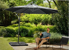 Livarno Zweefparasol 300 cm x 258 cm draaibaar Antraciet 180 grams polyester doek - afbeelding 4