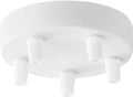 Home Sweet Home - Plafondkap Wit - 12/12/4.5cm - 5 lichts Planfondkap - Ronde plafondrozet - metaal - inclusief aansluit box en montage beugel - - afbeelding 1