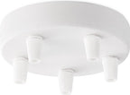 Home Sweet Home - Plafondkap Wit - 12/12/4.5cm - 5 lichts Planfondkap - Ronde plafondrozet - metaal - inclusief aansluit box en montage beugel - - afbeelding 1