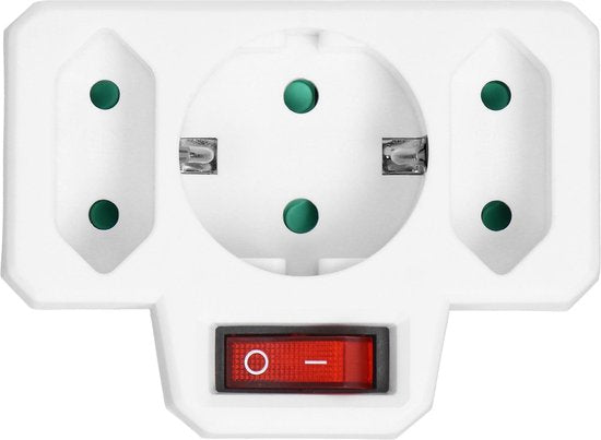 Doorvoerstekker met schakelaar - 2x - Schuko - splitter - verdeelstekker - Wit - afbeelding 18