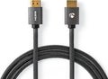 Nedis High Speed ​​HDMI-Kabel met Ethernet - HDMI Connector - HDMI Connector - 4K@60Hz - ARC - 18 Gbps - 1.00 m - Rond - Katoen - Gun Metal Grijs - Cover Window Box - afbeelding 1