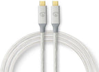 Nedis USB-Kabel - USB 3.2 Gen 2x2 - USB-C Male - USB-C Male - 100 W - 4K@60Hz - 20 Gbps - Verguld - 1.00 m - Rond - Gevlochten / Nylon - Zilver - Cover Window Box - afbeelding 1