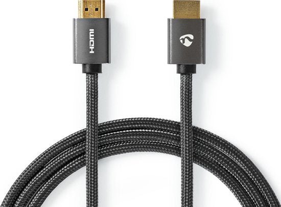 Nedis High Speed ​​HDMI-Kabel met Ethernet - HDMI Connector - HDMI Connector - 4K@60Hz - ARC - 18 Gbps - 0.50 m - Rond - Katoen - Grijs / Gun Metal Grijs - Cover Window Box - afbeelding 1