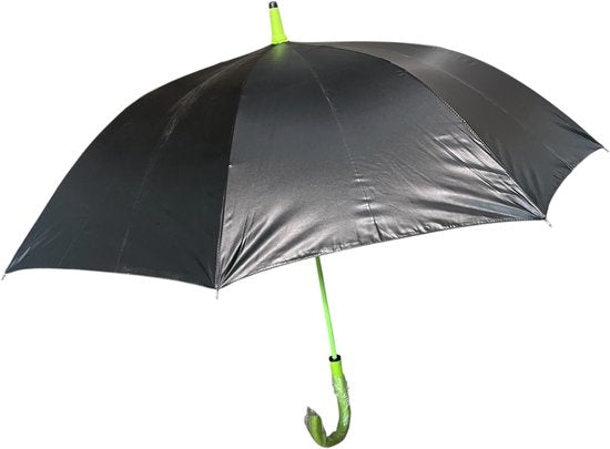 Casa Automatische Uitklapbare Stevige Stormbestendige Paraplu (Zwart met Fel Limegroen) 100 % Polyester 105 cm doorsnede lichtgewicht - afbeelding 1