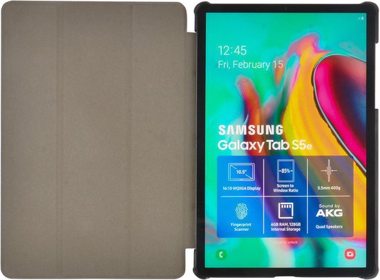 Nedis Tablet Folio Case - Galaxy Tab S5E 10.5" 2019 (T720/T725) - Grijs / Zwart - Polycarbonate / TPU - afbeelding 2