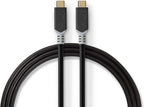 Nedis USB-Kabel - USB 3.2 Gen 2x2 - USB-C Male - USB-C Male - 100 W - 4K@60Hz - 20 Gbps - Verguld - 1.00 m - Rond - PVC - Antraciet - Window Box - afbeelding 5
