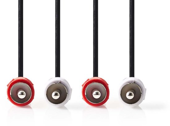 Nedis Stereo-Audiokabel - 2x RCA Male - 2x RCA Male - Vernikkeld - m - Rond - Zwart - afbeelding 57