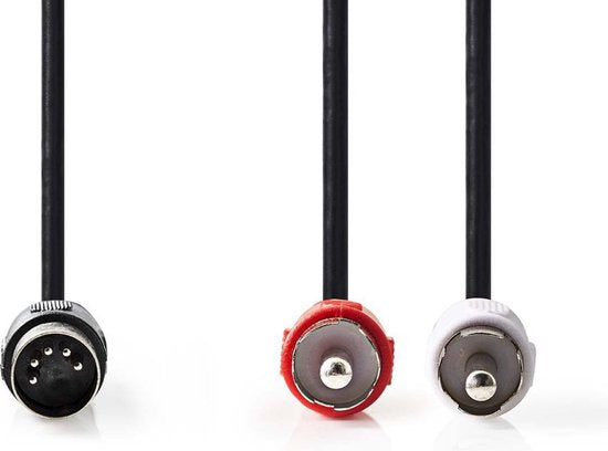 Nedis DIN-Audiokabel - DIN 5-Pins Male - 2x RCA Male - Vernikkeld - 1.00 m - Rond - PVC - Zwart - Label - afbeelding 15