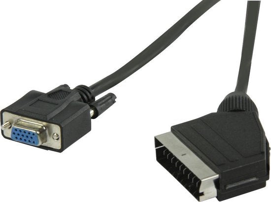 Nedis SCART-Kabel - SCART Male - VGA Female 15p - Vernikkeld - 480p - 2.00 m - Rond - PVC - Zwart - Label - afbeelding 8
