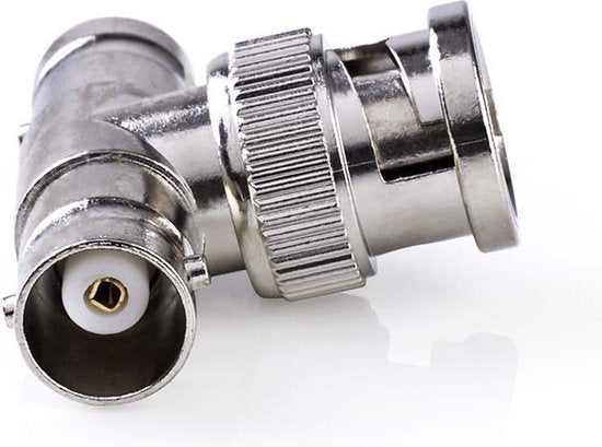 Nedis BNC-Adapter - BNC Male - 2x BNC Female - Vernikkeld - 50 Ohm - T-Splitter - Metaal - Zilver - 10 Stuks - Polybag - afbeelding 3
