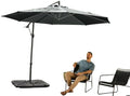 Livarno Zweefparasol 300 cm x 258 cm draaibaar Antraciet 180 grams polyester doek - afbeelding 1
