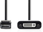 Nedis DisplayPort-Adapter - DisplayPort Male - DVI-D 24+1-Pins Female - 1080p - Vernikkeld - Recht - 0.20 m - Rond - PVC - ABS - Zwart - Envelop - afbeelding 3