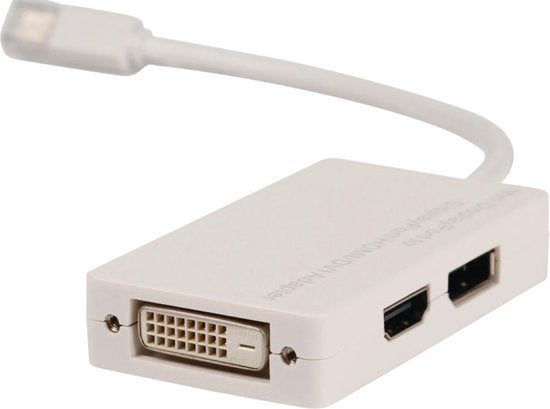 Nedis Mini DisplayPort-Kabel - DisplayPort 1.2 - Mini-DisplayPort Male - DisplayPort Female / DVI-D 24+1-Pins Female / HDMI Input - 21.6 Gbps - Vernikkeld - 0.20 m - Rond - PVC - Wit - Polybag - afbeelding 14