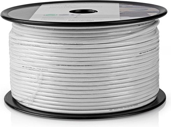 Nedis Coaxkabel op Haspel - Mini Coax - 75 Ohm - Enkelvoudig Afgeschermd - ECA - 100.0 m - Coax - PVC - Wit - Rol - afbeelding 1
