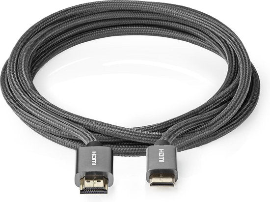 Nedis High Speed ​​HDMI-Kabel met Ethernet - HDMI Connector - HDMI Mini-Connector - 4K@60Hz - 18 Gbps - 2.00 m - Rond - Katoen - Antraciet / Gun Metal Grijs - Cover Window Box - afbeelding 5