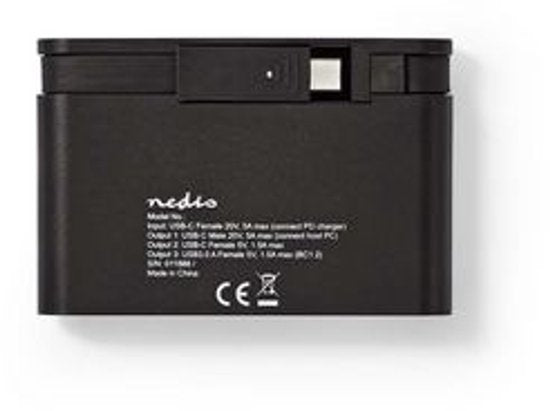 Nedis USB Multi-Port Adapter - USB 3.1 - USB-C Female - USB-A Female / USB-C Female / VGA Female 15p - Rond - Vernikkeld - Zwart - Window Box met Euro Lock - afbeelding 9