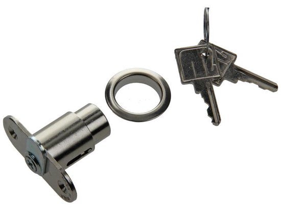 Oplegcilinderslot schuifdeur 25mm Mack incl 2 x sleutel en Bevestigingsmateriaal - afbeelding 5