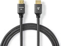 Nedis Ultra High Speed ​​HDMI-Kabel - HDMI Connector - HDMI Connector - 8K@60Hz - 48 Gbps - 1.00 m - Rond - 6.3 mm - Gun Metal Grijs - Cover Window Box - afbeelding 1