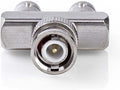 Nedis BNC-Adapter - BNC Male - 2x BNC Female - Vernikkeld - 50 Ohm - Splitter - Metaal - Zilver - 10 Stuks - Polybag - afbeelding 1