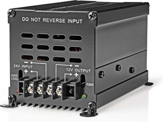Nedis Spanningsomvormer 240W – 24V naar 12V – Schroefklem – Voor Vrachtwagen, Camper & Boot – Met Zekering - afbeelding 3