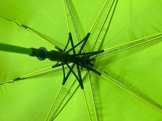 Casa Automatische Uitklapbare Stevige Stormbestendige Paraplu (Zwart met Fel Limegroen) 100 % Polyester 105 cm doorsnede lichtgewicht - afbeelding 5