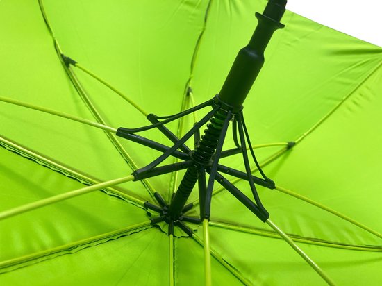 Casa Automatische Uitklapbare Stevige Stormbestendige Paraplu (Zwart met Fel Limegroen) 100 % Polyester 105 cm doorsnede lichtgewicht - afbeelding 6