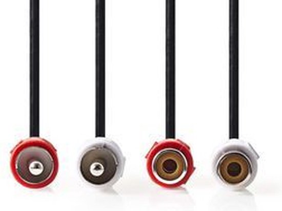 Stereo-Audiokabel - 2x RCA Male - 2x RCA Female - Vernikkeld - m - Rond - Zwart - afbeelding 12