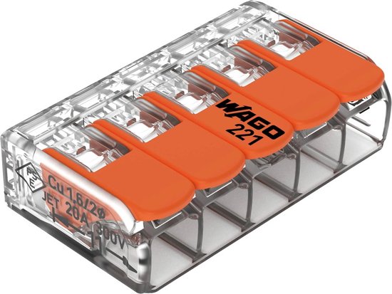 Wago 221-415 klemmenblok 1P Oranje, Transparant (25 stuks) - afbeelding 10