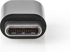 Nedis USB-C Adapter - USB 2.0 - USB-C Male - USB Micro-B Female - 480 Mbps - Rond - Vernikkeld - Zwart - Envelop - afbeelding 1
