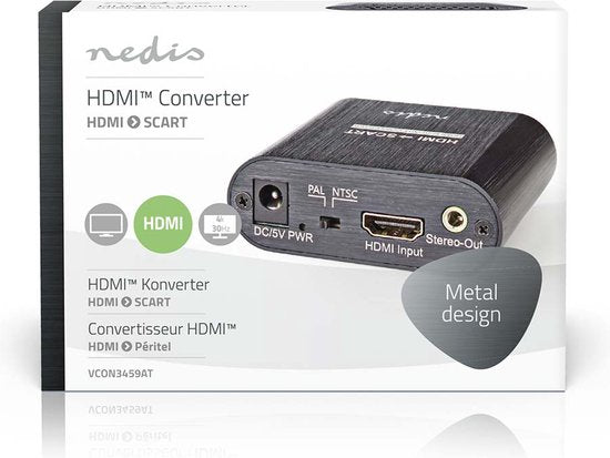 Nedis HDMI-Converter - HDMI Input - Scart Female - 1-weg - 480i - 18 Gbps - Metaal - Antraciet - afbeelding 9