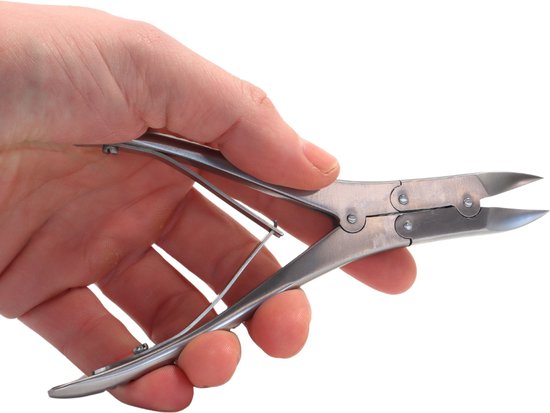 Nageltang dubbele overbrenging gebogen Medipharchem - RVS - Voor het knippen van dikkere (kalk)nagels - Gebogen bek - afbeelding 2
