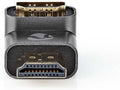 Nedis HDMI-Adapter - HDMI Connector / HDMI Male - HDMI Output - Verguld - 90° Gehoekt - Aluminium - Gun Metal Grijs - 1 Stuks - Cover Window Box - afbeelding 1
