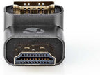 Nedis HDMI-Adapter - HDMI Connector / HDMI Male - HDMI Output - Verguld - 90° Gehoekt - Aluminium - Gun Metal Grijs - 1 Stuks - Cover Window Box - afbeelding 1