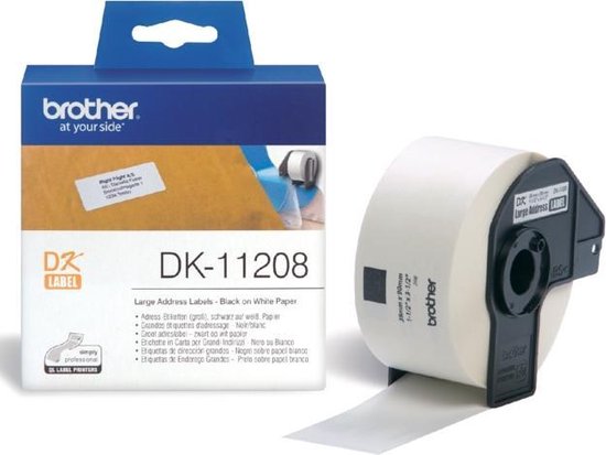 Label etiket brother dk-11208 38 mm x 90 mm adres wit - afbeelding 1
