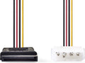 Nedis Interne Voedingskabel - Molex Male - SATA 15-Pins Female - Verguld - 0.15 m - Rond - PVC - Multicolour - Doos - afbeelding 1