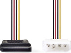 Nedis Interne Voedingskabel - Molex Male - SATA 15-Pins Female - Verguld - 0.15 m - Rond - PVC - Multicolour - Doos - afbeelding 1
