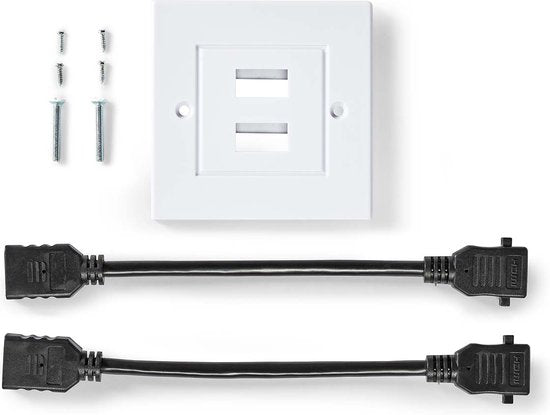 Nedis HDMI Wandcontactdoos - 2x HDMI Female - 4K@60Hz - HDMI Output - Zwart - 18 Gbps - Verguld - Envelop - afbeelding 3