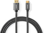 Nedis High Speed ​​HDMI-Kabel met Ethernet - HDMI Connector - HDMI Mini-Connector - 4K@60Hz - 18 Gbps - 2.00 m - Rond - Katoen - Antraciet / Gun Metal Grijs - Cover Window Box - afbeelding 1