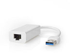 USB-A Adapter - USB 3.2 Gen 1 - USB-A Male - RJ45 Female - 1 Gbps - 0.20 m - Rond - Verguld / Vernikkeld - PVC - Wit - Polybag - afbeelding 2