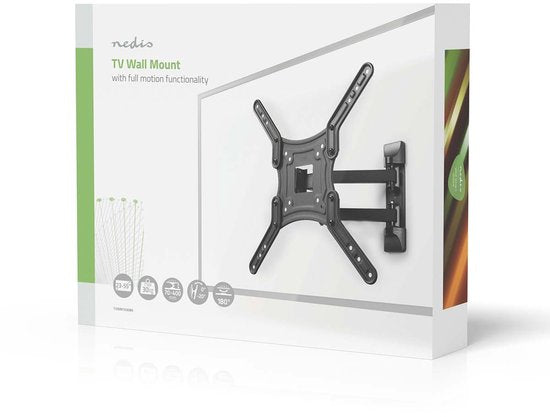 Nedis Draai en Kantelbare TV Muurbeugel - 23 t/m 55 Inch - Max 30 Kg - Zwart - afbeelding 8