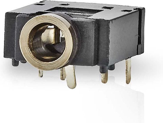 Nedis 3,5 mm Audioconnector - Gehoekt - Female - Vernikkeld - Solderen - Polyvinylchloride (PVC) - Zwart - 25 Stuks - Polybag - afbeelding 5