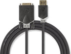 Nedis DisplayPort-Kabel - DisplayPort Male - DVI-D 24+1-Pins Male - 4K@30Hz - Verguld - 2.00 m - Rond - PVC - Antraciet - Window Box - afbeelding 9
