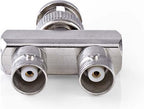 Nedis BNC-Adapter - BNC Male - 2x BNC Female - Vernikkeld - 50 Ohm - Splitter - Metaal - Zilver - 10 Stuks - Polybag - afbeelding 3