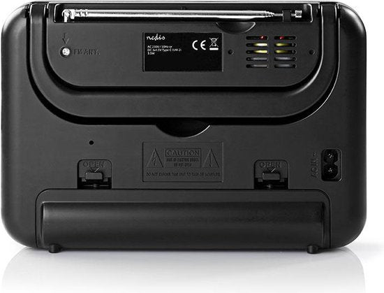 Nedis FM-Radio - Draagbaar Model - FM - Batterij Gevoed / Netvoeding - Analoog - 2.4 W - Zwart-Wit Scherm - Koptelefoonoutput - IP20 - Handvat - Grijs / Zwart - afbeelding 3