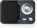 Nedis FM-Radio - Draagbaar Model - FM - Batterij Gevoed / Netvoeding - Analoog - 2.4 W - Zwart-Wit Scherm - Koptelefoonoutput - IP20 - Handvat - Grijs / Zwart - afbeelding 1