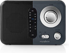 Nedis FM-Radio - Draagbaar Model - FM - Batterij Gevoed / Netvoeding - Analoog - 2.4 W - Zwart-Wit Scherm - Koptelefoonoutput - IP20 - Handvat - Grijs / Zwart - afbeelding 1