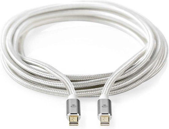 Nedis Mini DisplayPort-Kabel | DisplayPort 1.4 | Mini-DisplayPort Male | Mini-DisplayPort Male | 32.4 Gbps | Verguld | 2.00 m | Rond | Gevlochten | Zilver | Cover Window Box - afbeelding 2